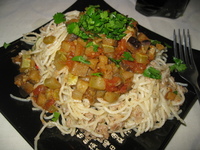 рецепт Спагетти под овощным соусом