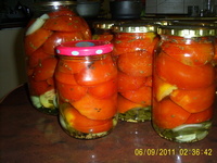 рецепт Консервированные помидоры половинками