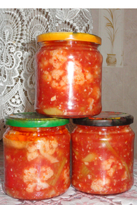 рецепт Цветная капуста в томатном соке