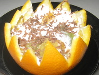 рецепт "Апельсиновое" мороженое с киви и шоколадом