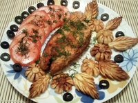 рецепт Форель (или любая красная рыба) жареная