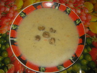 рецепт Грибной суп-пюре с сухариками