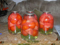рецепт Консервированные помидоры с арбузами.