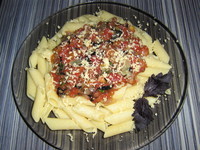 рецепт Паста с соусом из базилика и помидоров
