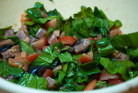 рецепт Салат из семги со шпинатом