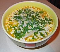 Сливочный суп с курицей и рисом